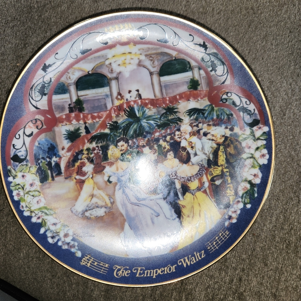 Elegant 'The Emperor Waltz' Decorative Plate By Johann Strauss